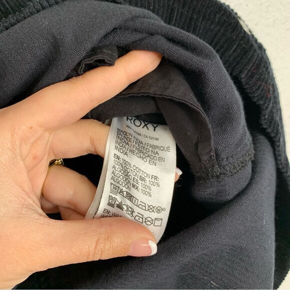 Roxy Black Corduroy Ribbed Mini Skirt Size Extra Large - Picture 4 of 5